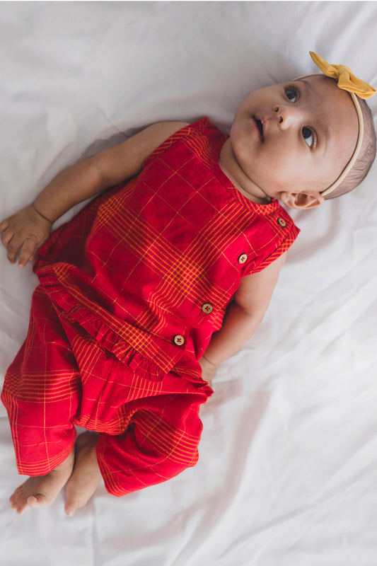 Baby Girl Red Check Set