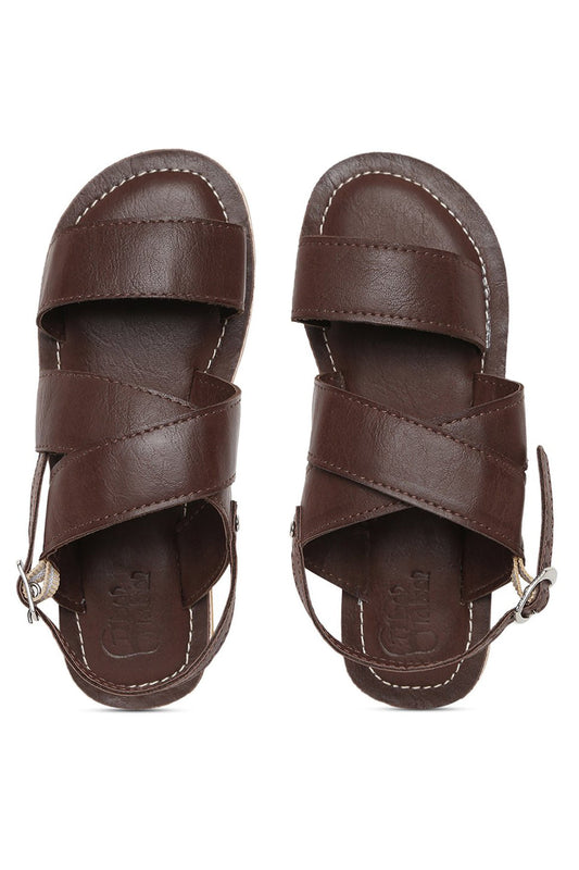 Boys Mocha Criss Cross Sandal