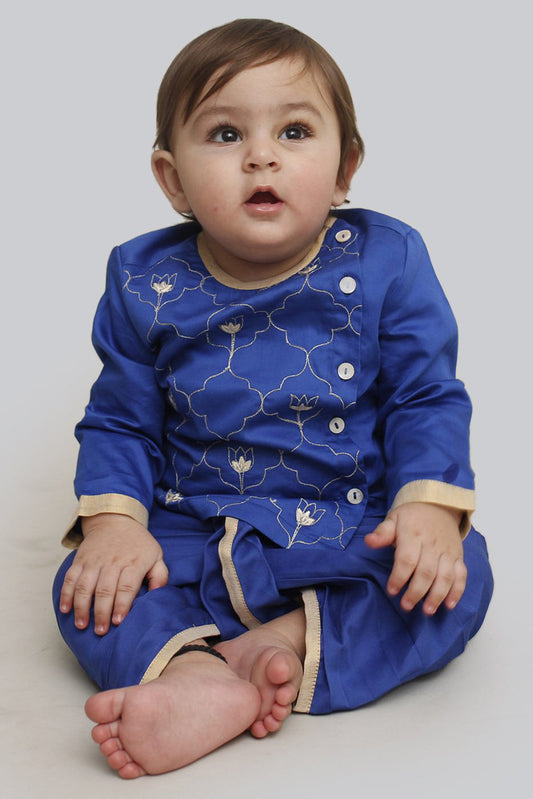 Baby Boy Blue Jaal Dhoti Set