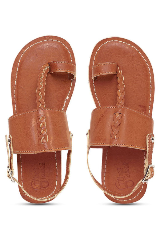 Boy Brown Braid Kohlapuri Sandal