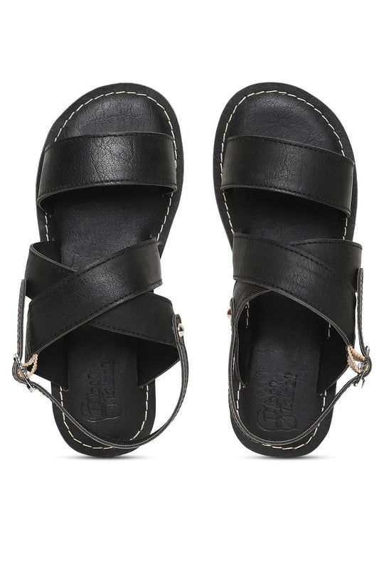 Boy Black Criss Cross Sandal